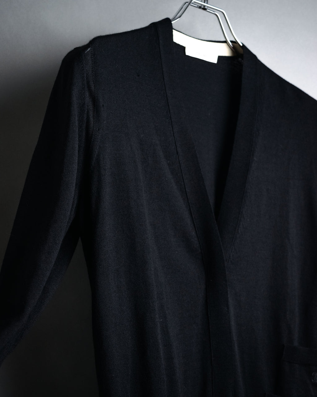 “CELINE” 2010’s Contrast placket wool silk cardigan