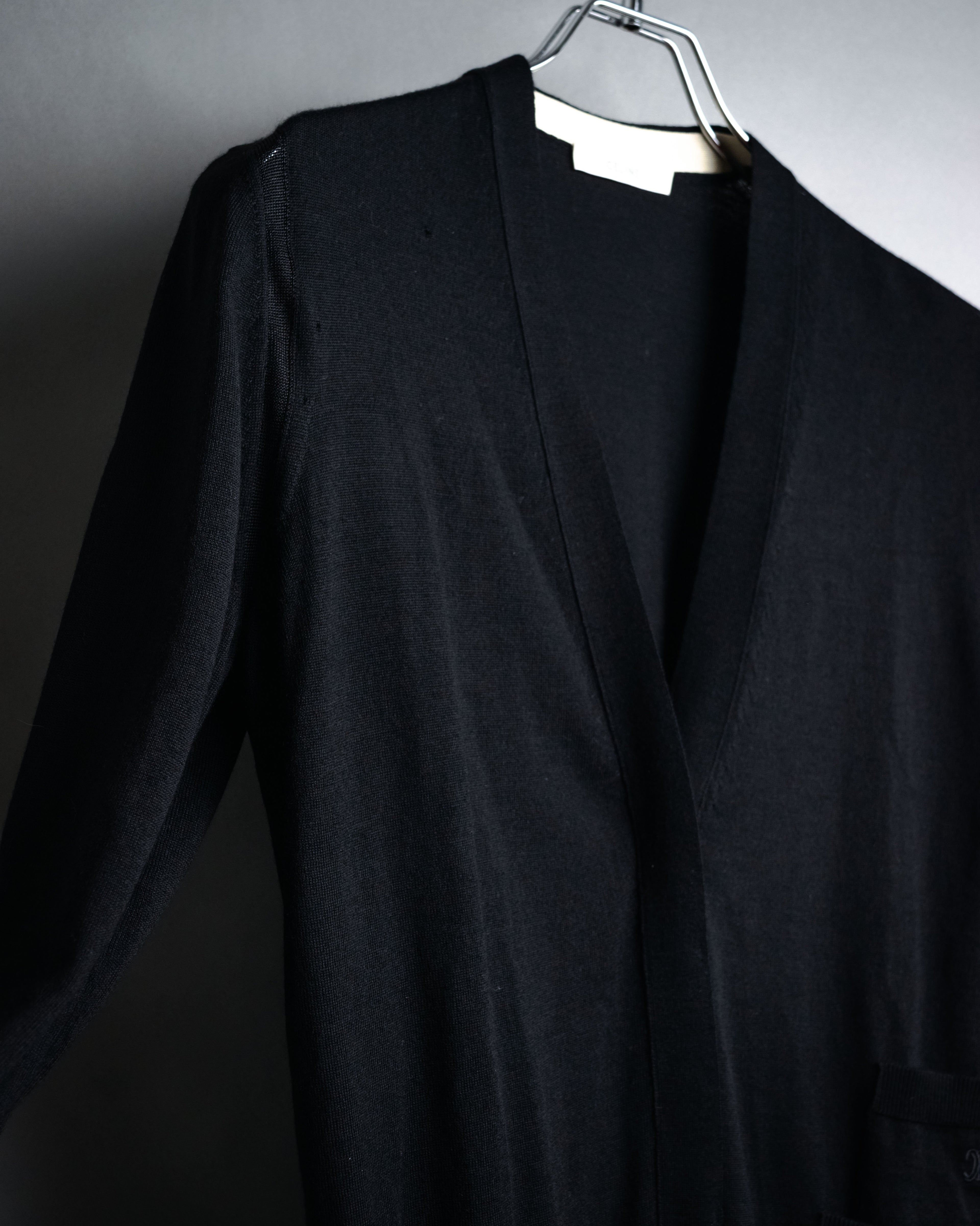 “CELINE” 2010’s Contrast placket wool silk cardigan