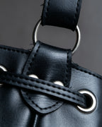"COMME des GARCONS" Drawcord strings design PVC leather bag
