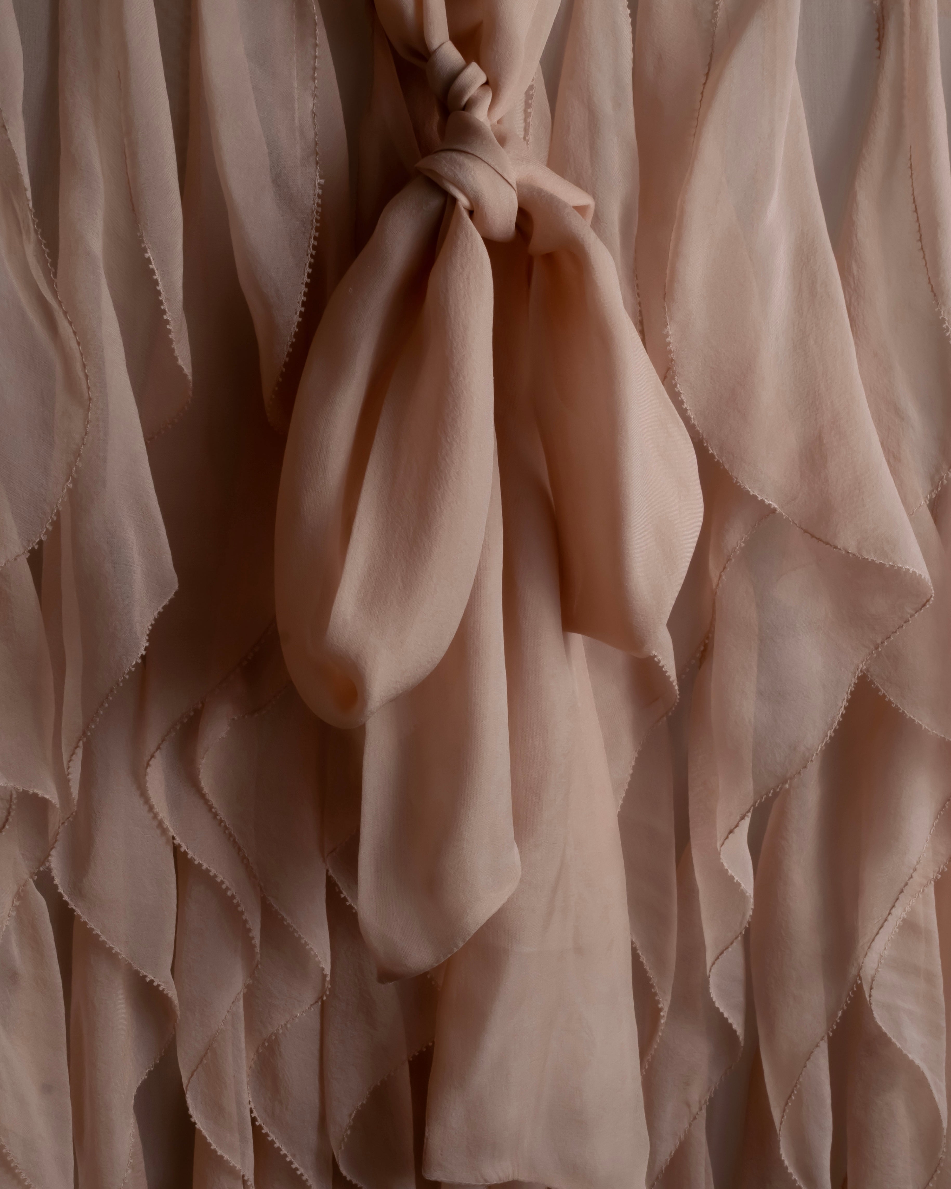"VALENTINO" Ruffle detail sheer bowtie blouse