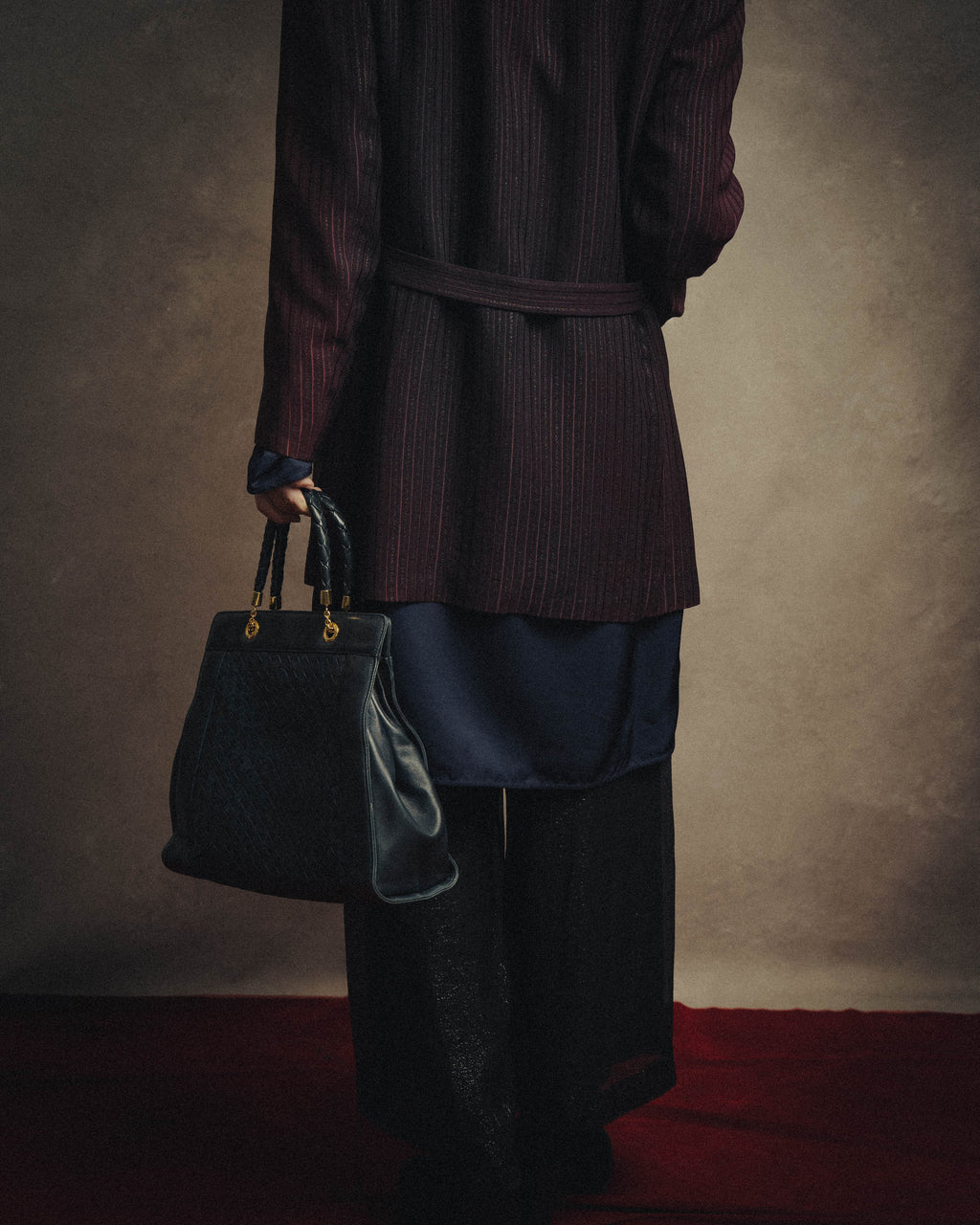 -SPECIAL- “Bottega Veneta” 00’s intrecciato braided handle oversized leather tote bag