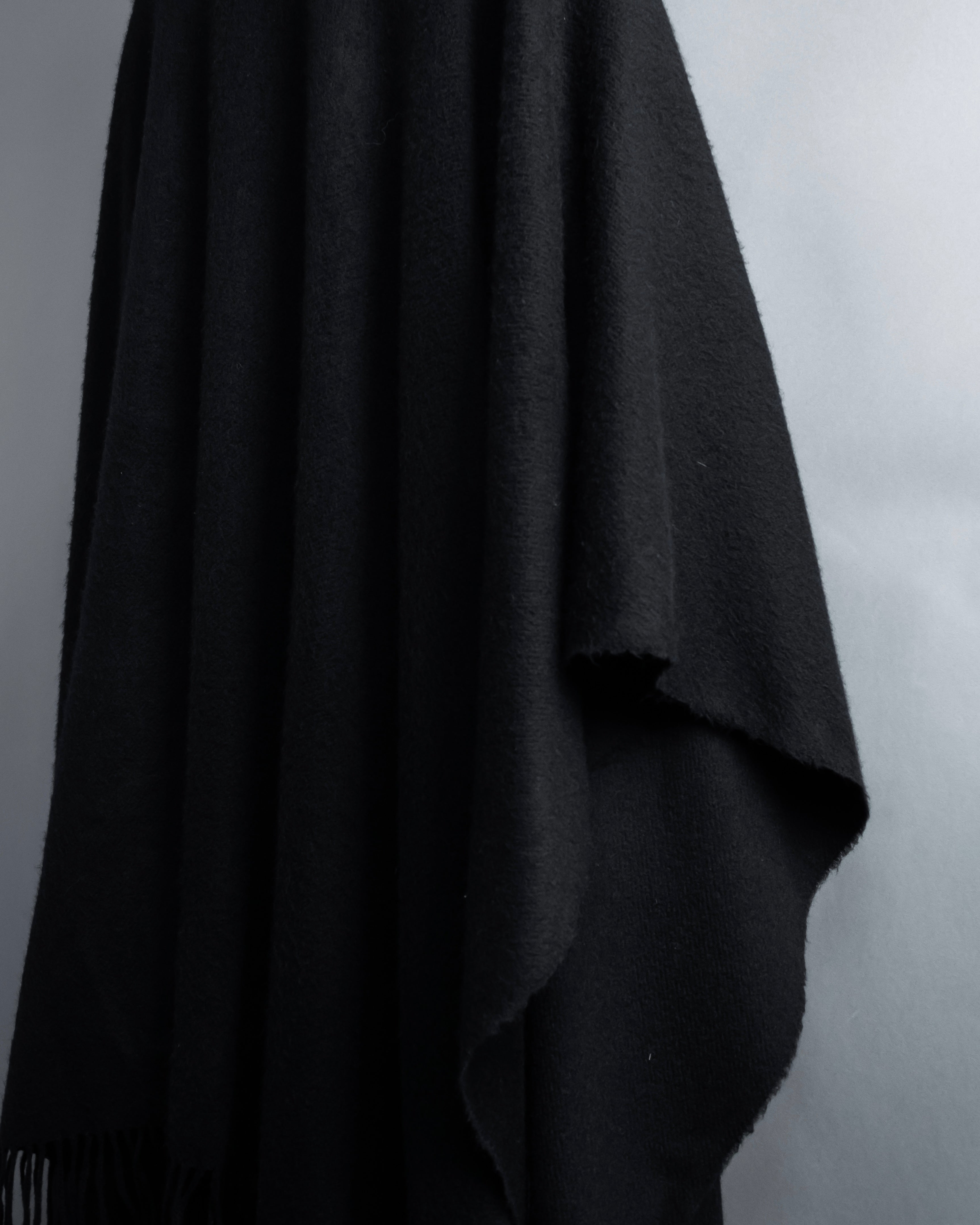 "BALENCIAGA" Fringe design open front cape