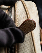 “LOEWE” Leather belted design bicolor handbag