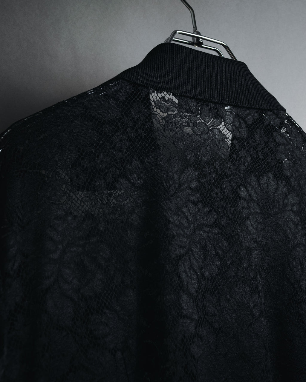 "VALENTINO MISS V" Late 80s botanical lace polo shirt