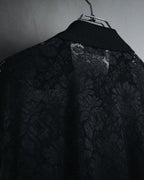 "VALENTINO MISS V" Late 80s botanical lace polo shirt