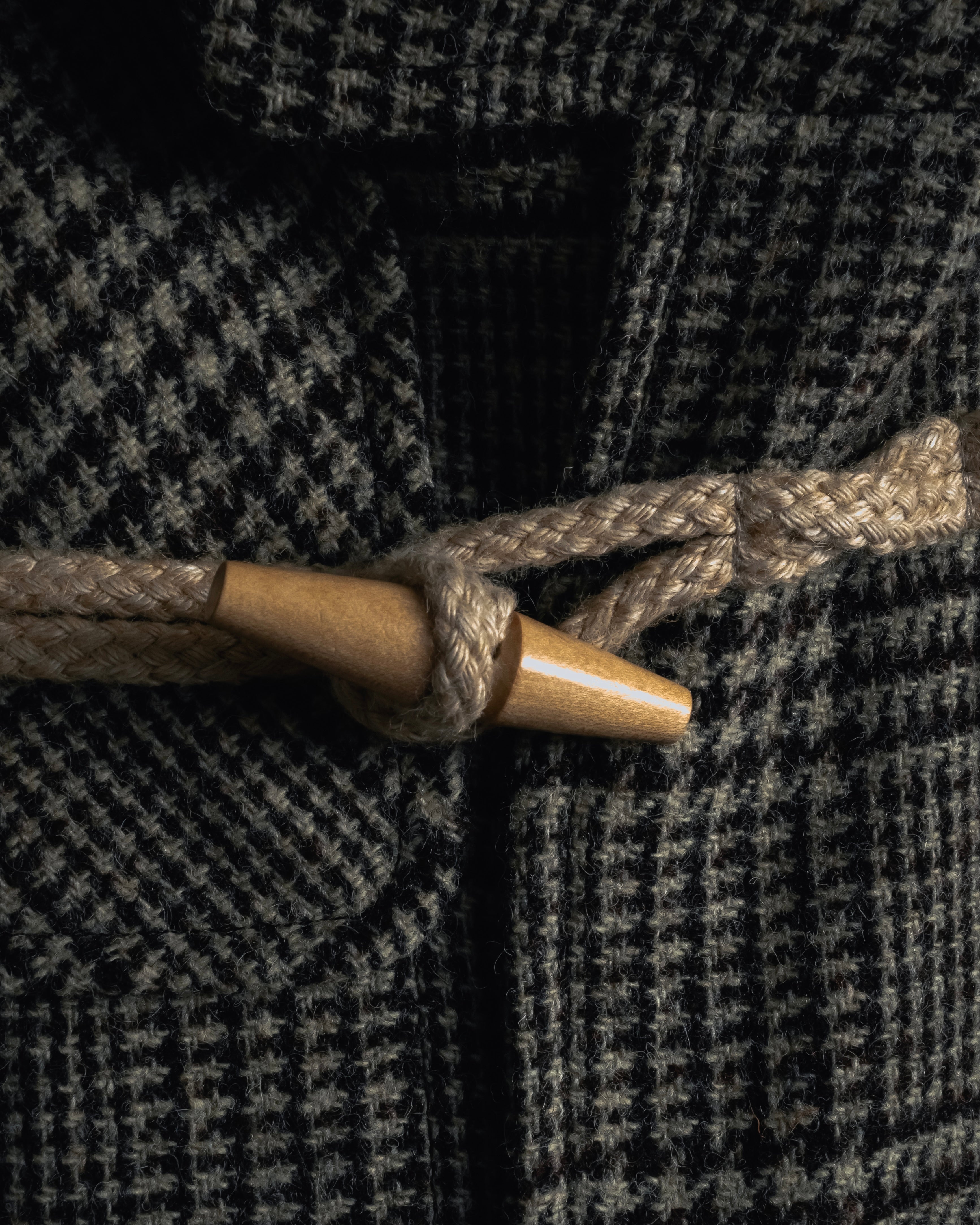 “Harris Tweed” Hooded plaid duffle coat