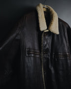 "Christian Dior" 80’s-90’s deerskin shearling collar leather jacket
