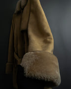 "LOEWE" 90's Panel-switched design mouton shearling coat