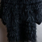 "EMPORIO ARMANI"  Fur fringe design cropped sleeve pullover