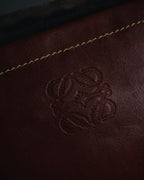 "LOEWE" 80’s bicolor nappa leather and suede shoulder bag