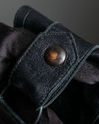 "GIORGIO ARMANI" Riders detail leather switching jacket