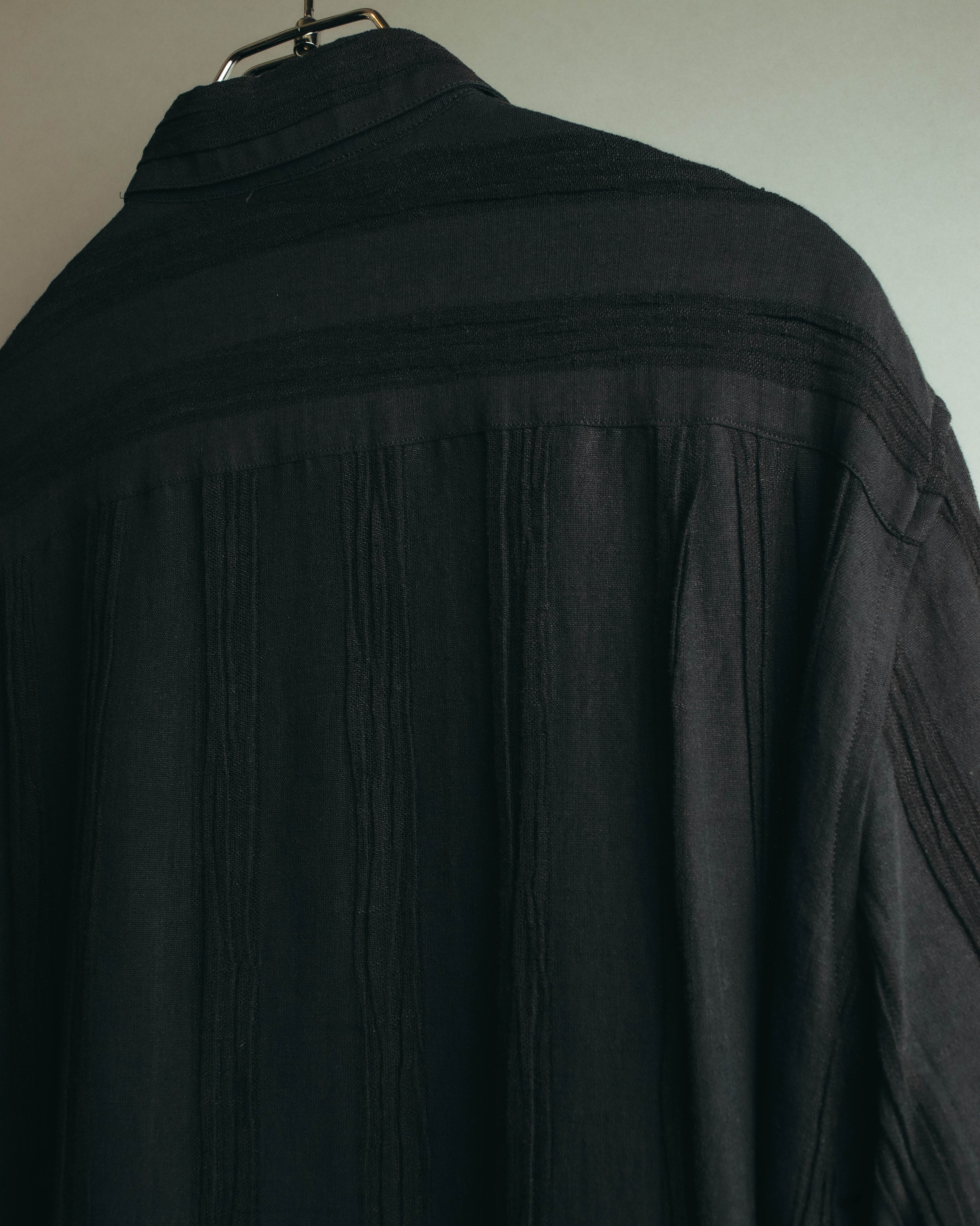 "BALENCIAGA" 80's-90's Textured linen blend shirt