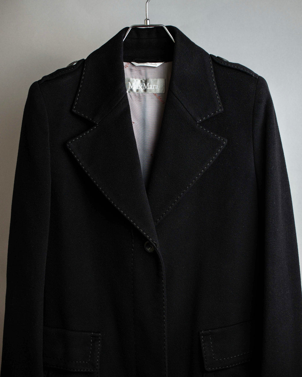 "Max Mara" Stitch design draping chester coat