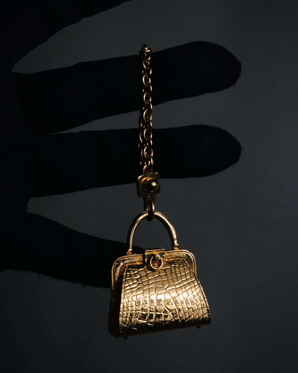"Christian Dior" 80’s-90’s Miniature handbag motif gold charm