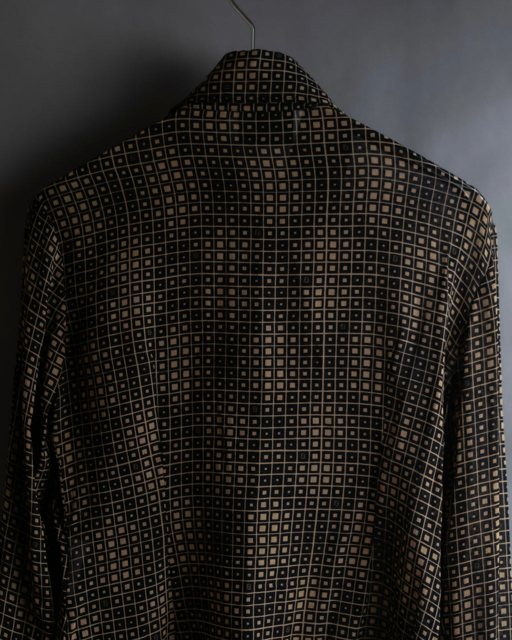 "FENDI" Geometric pattern logo printed shirt