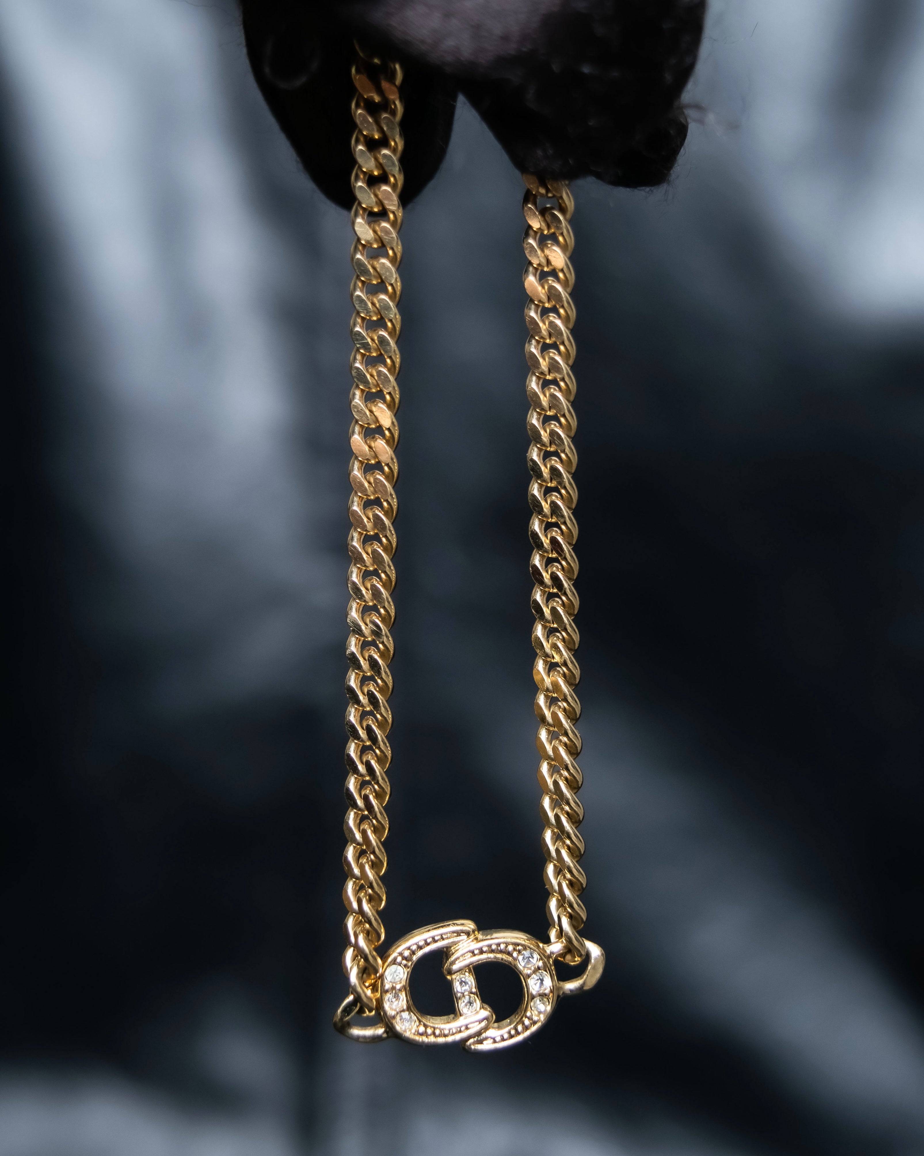 “Christian Dior” CD motif gold chain bracelet
