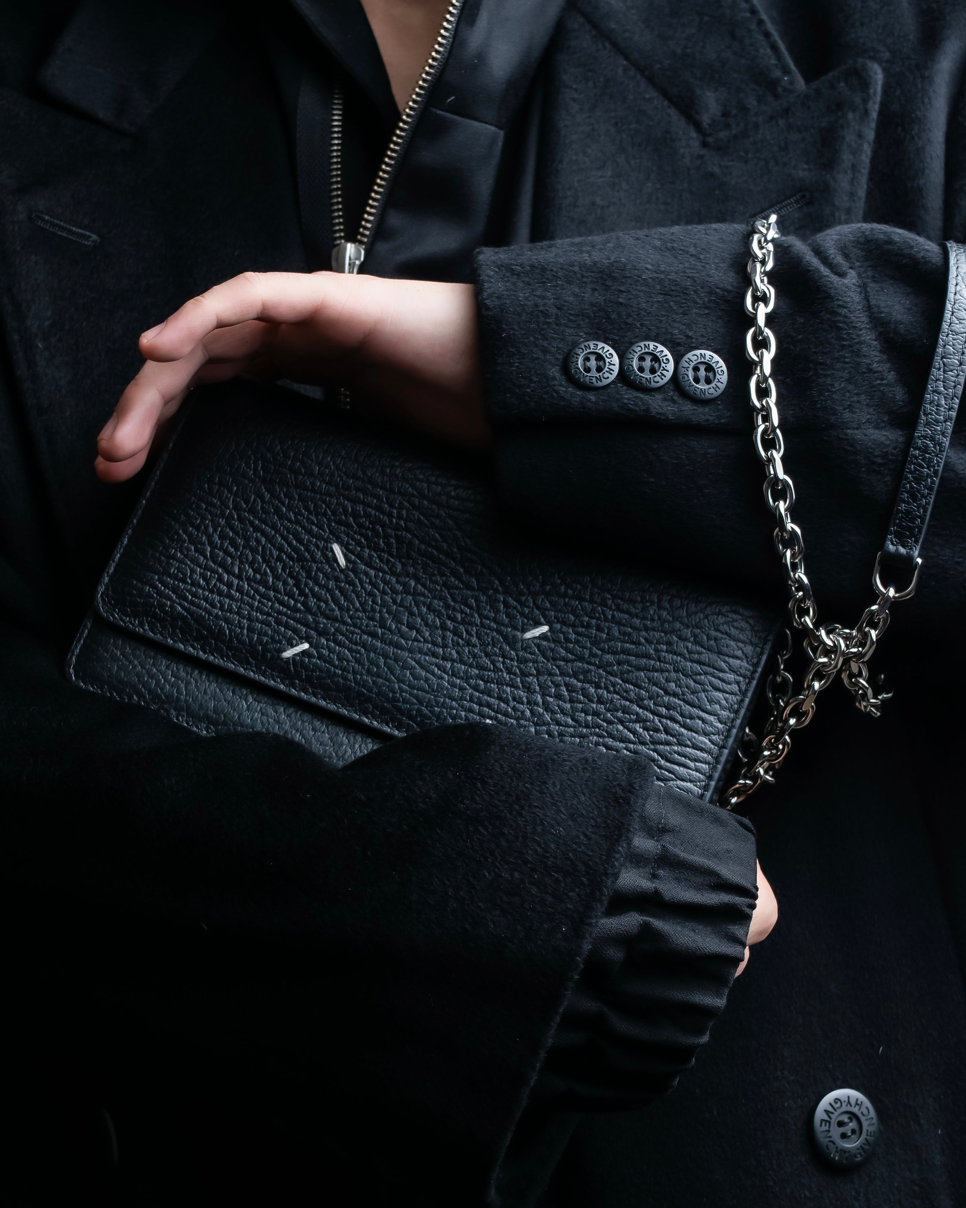 "MAISON MARGIELA" Calf leather chain shoulder wallet bag
