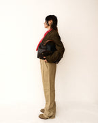 VINTAGE/ Linen Tasted 2 Tuck Trousers Light Beige