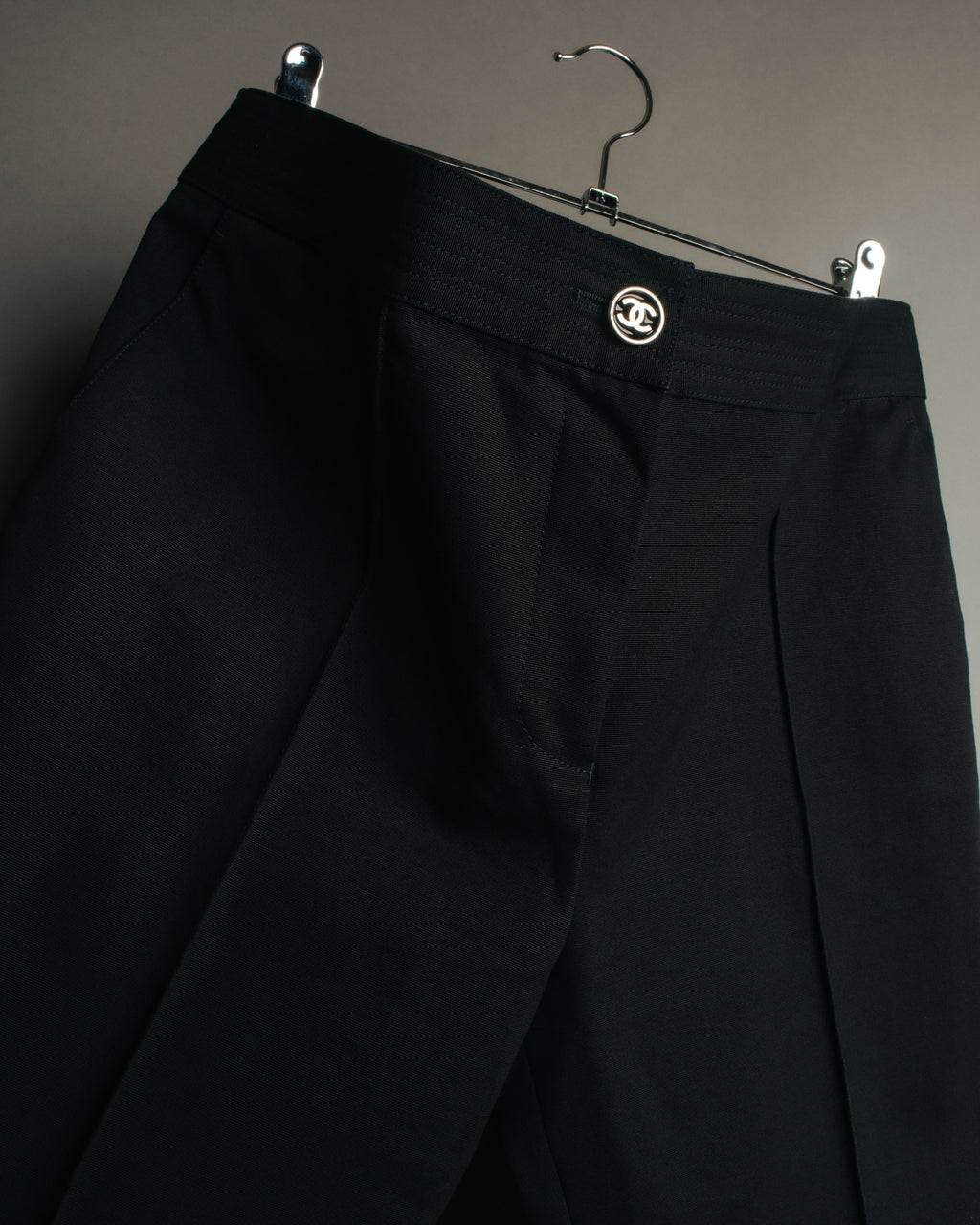 “CHANEL” 2004 Spring grosgrain straight trousers