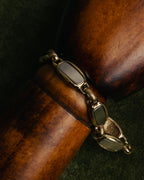 "Christian Dior" 70's-80's Two-tone gold and charcoal link bracelet