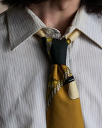 "HERMES" Horse harness motif silk neck tie