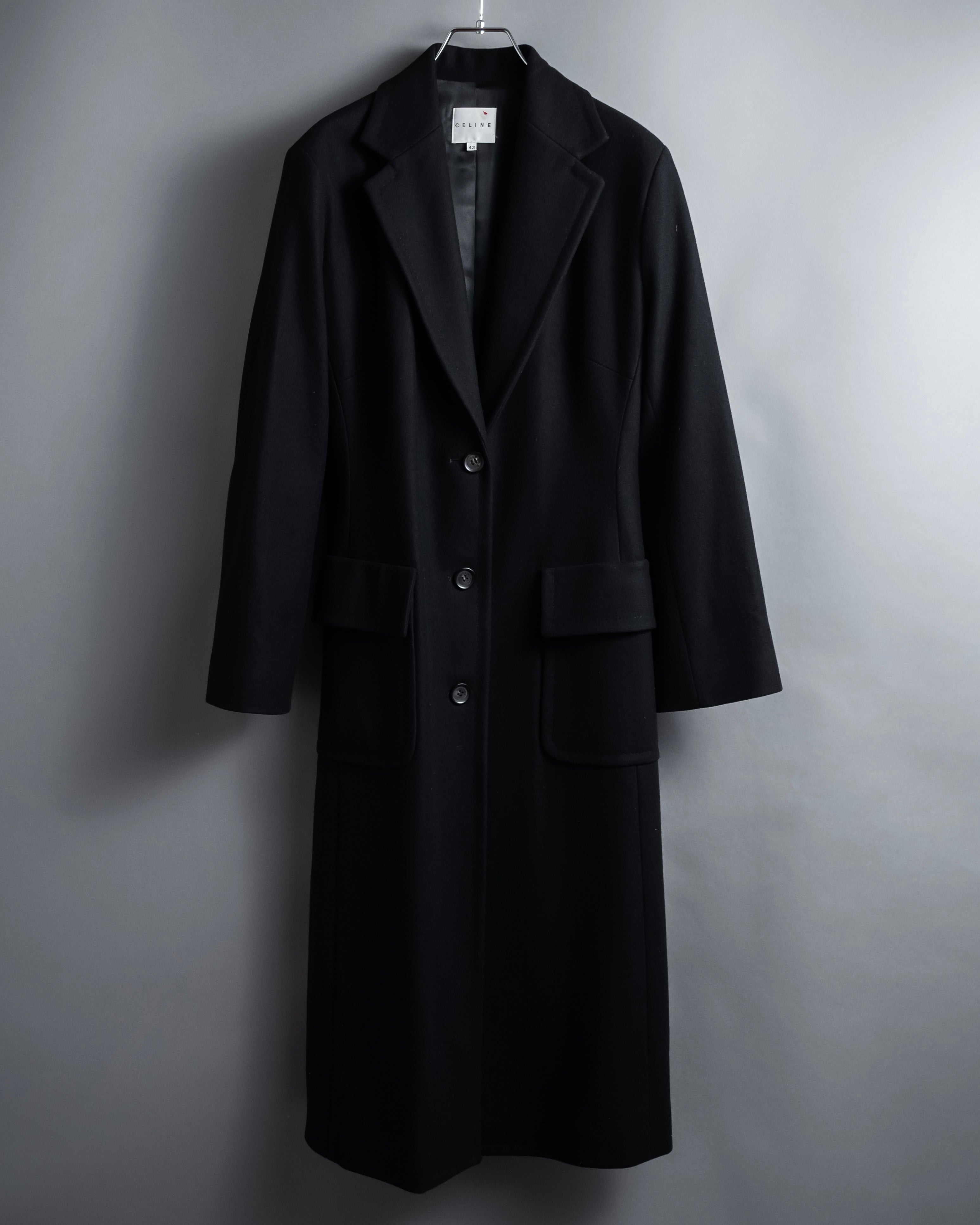 -SPECIAL- "CELINE" 1997-04's Michael Kors period minimal detail long chester coat