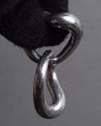 "CHANEL" 90's Organic twist design double ring