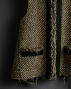 "sacai" Asymmetrical design double zipper tweed vest