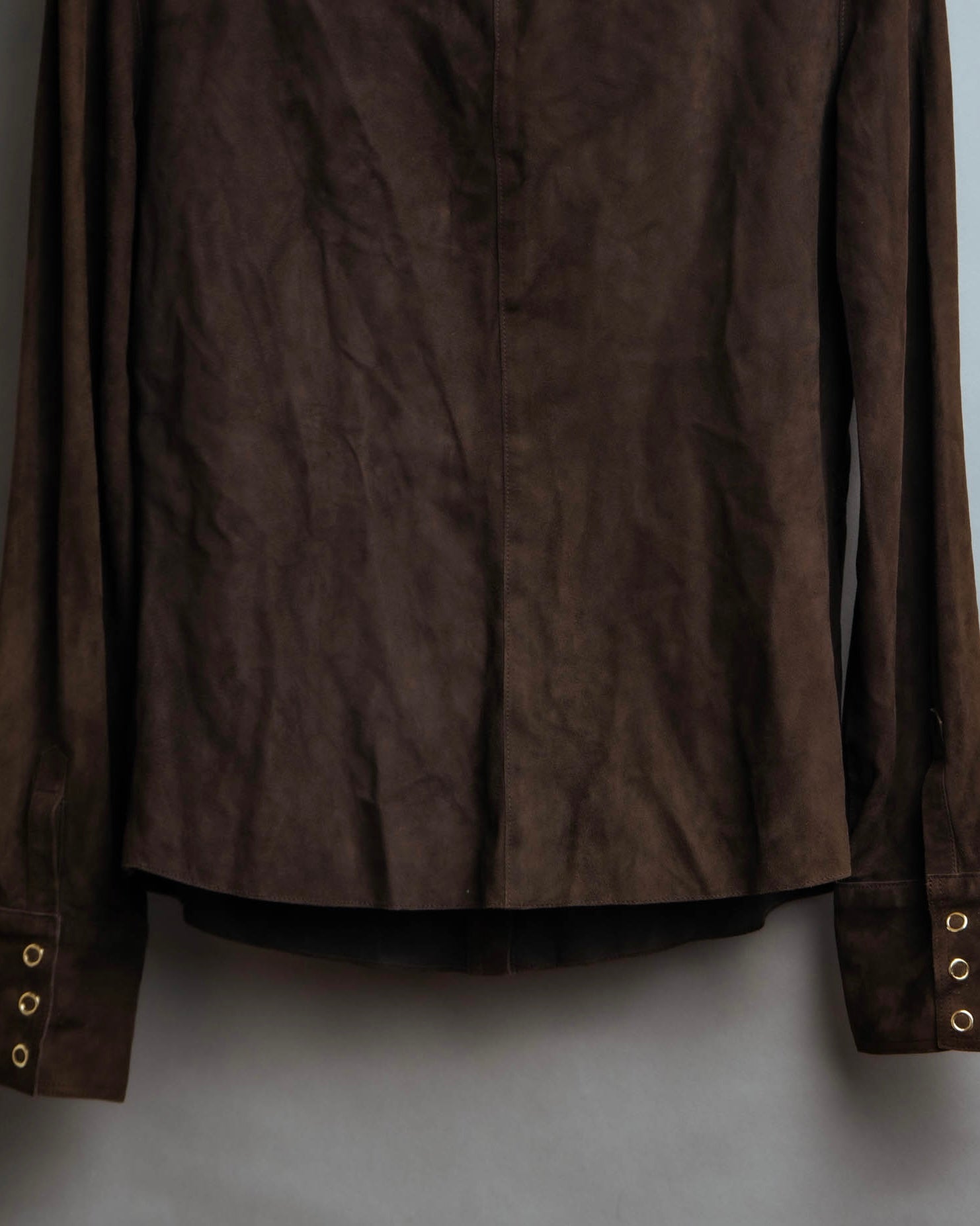 -SPECIAL- “BOTTEGA VENETA” 80’s-90’s Intrecciato suede leather shirt