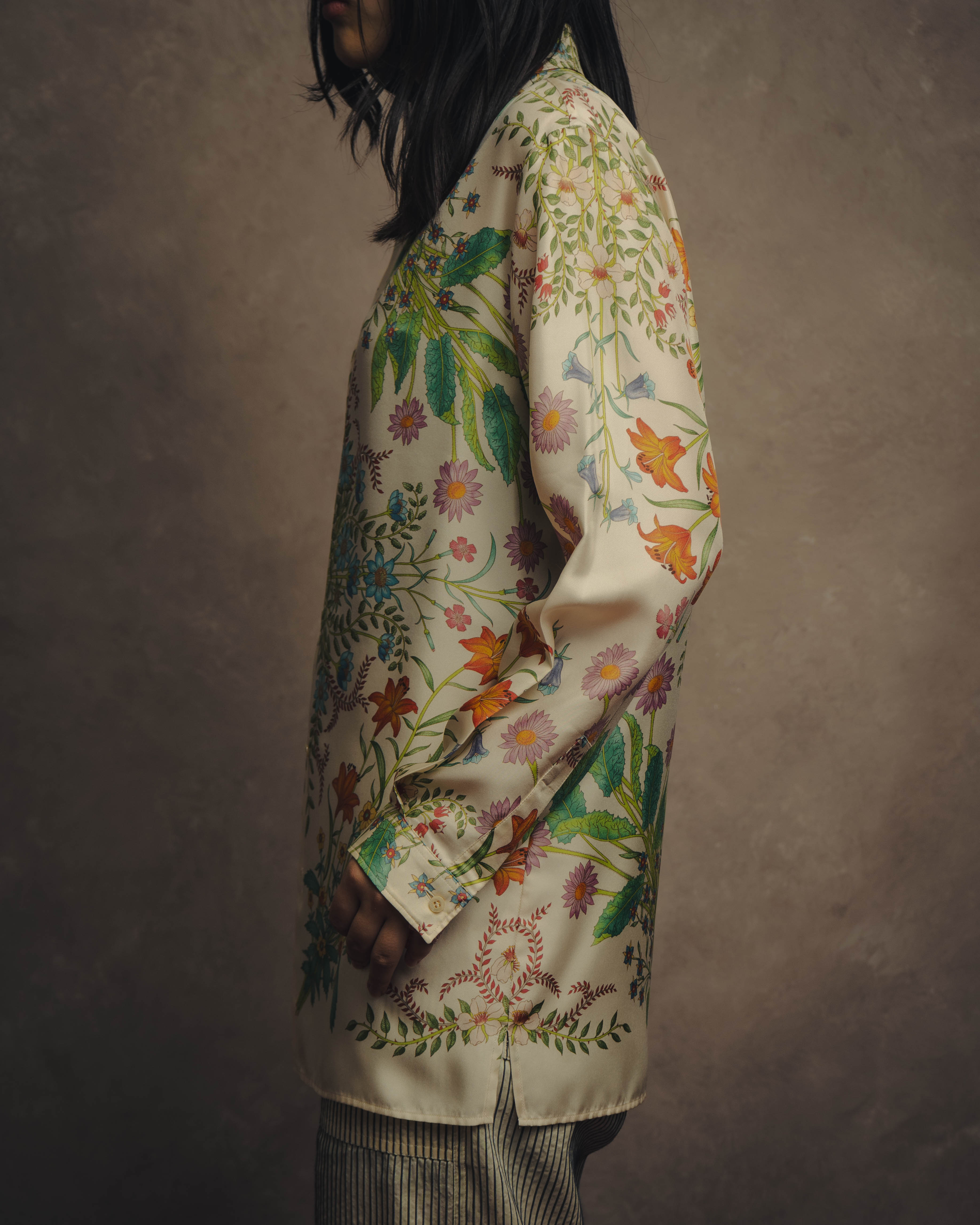 -SPECIAL- “GUCCI” 2015-2022 Botanical printed silk shirt