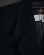 "FENDI" 80’s-90’s viscose blend structured tailored jacket