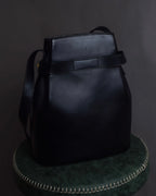 "Salvatore Ferragamo" Architectural trapezoid shape gancini leather shoulder bag