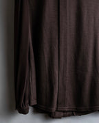 "Filo di Seta" Front pleated design stand-up collar shirt