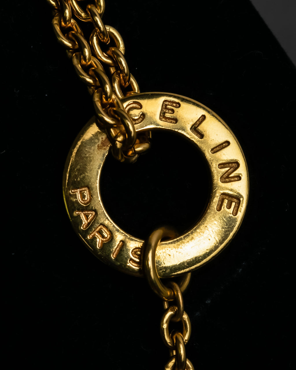 "CELINE" Moon & star top motif gold necklace