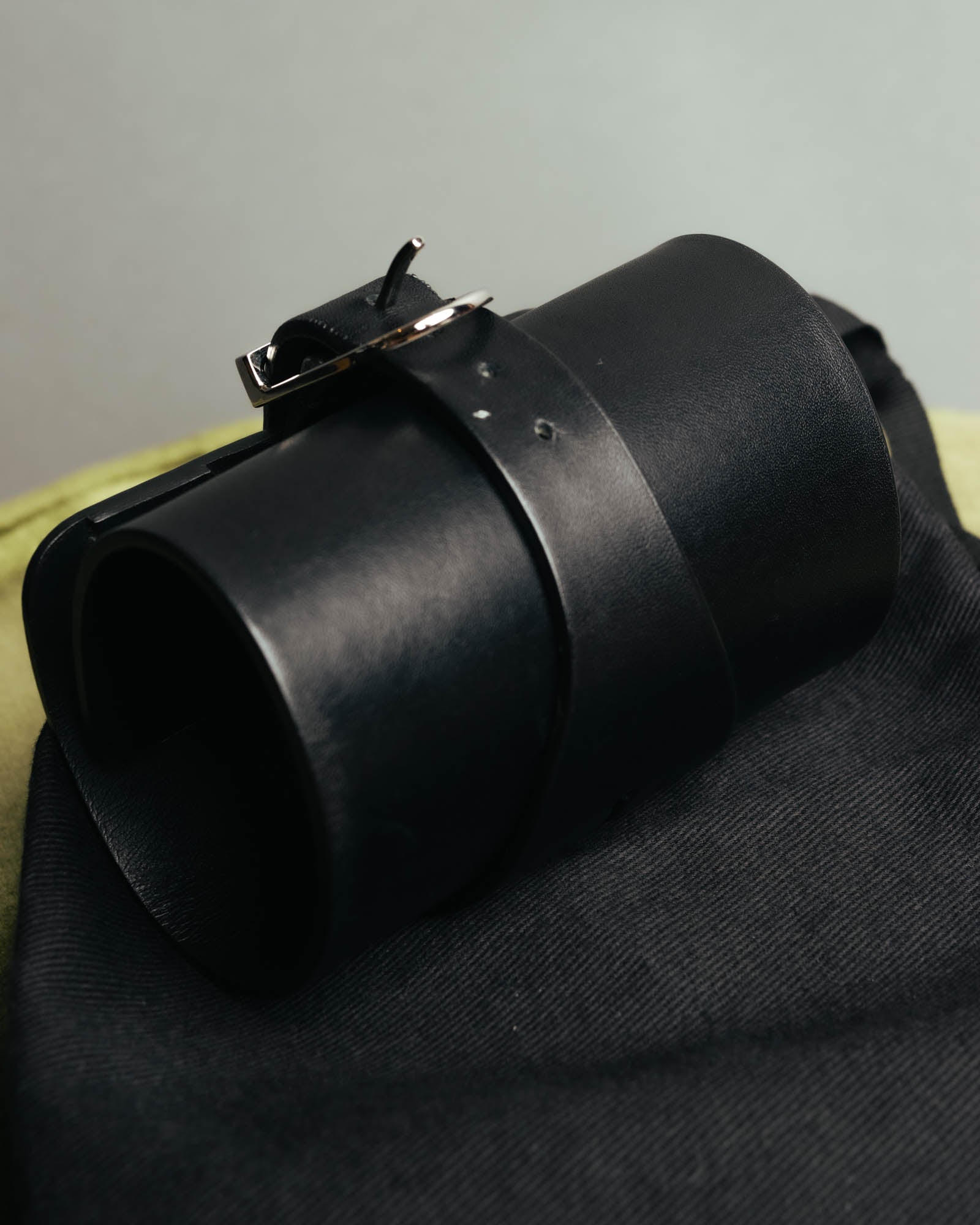"DIOR HOMME" 00's-10's Black leather wrist cuff