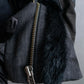 "HELMUT LANG" Fur docking denim switching design zipper best