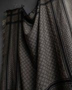 "GUCCI" GG monogram &amp; check pattern fringe large stole