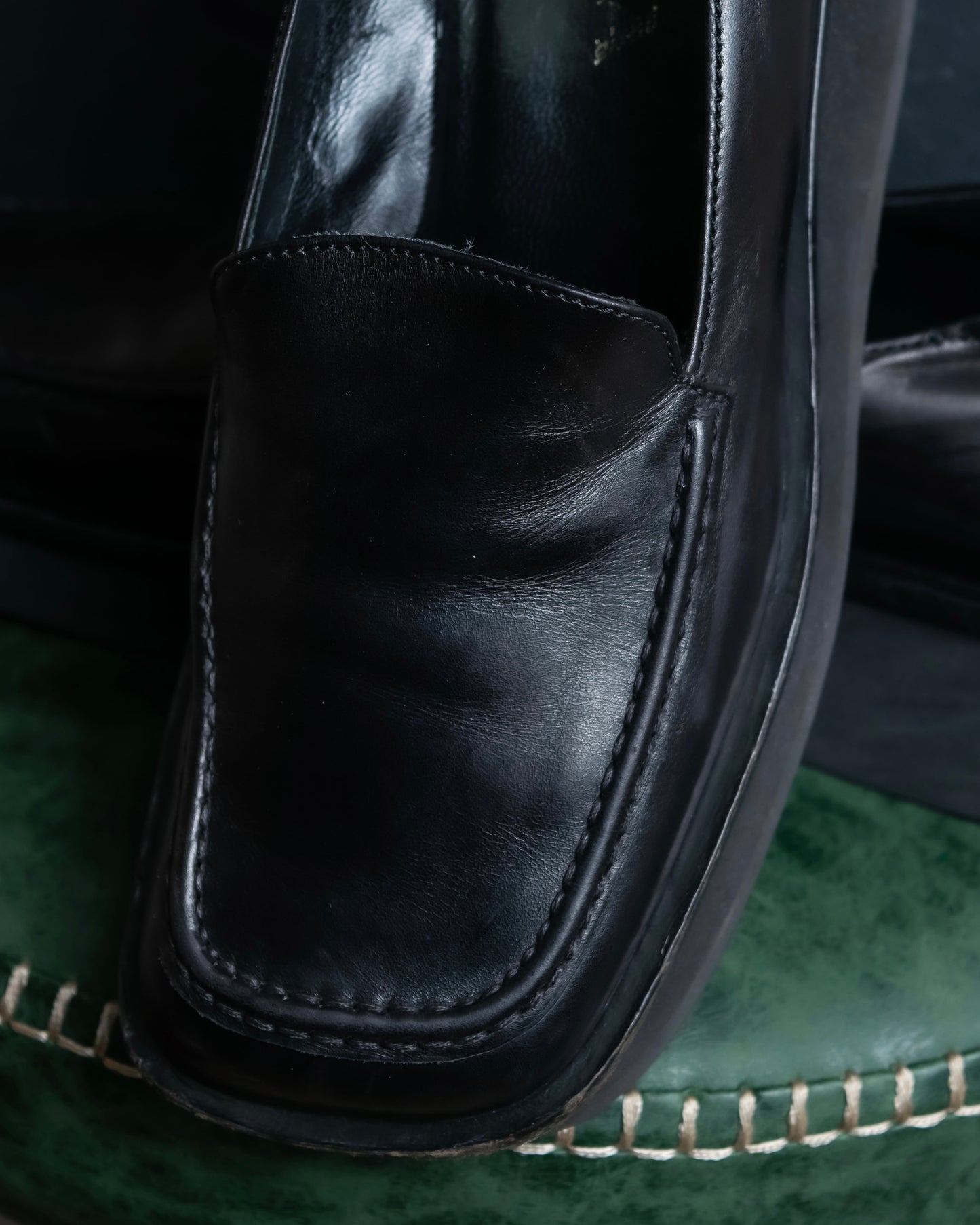 "PRADA" Chunky sole thick sole square toe loafers