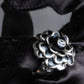 "2003's CHANEL" Camellia motif coco mark engraved ring