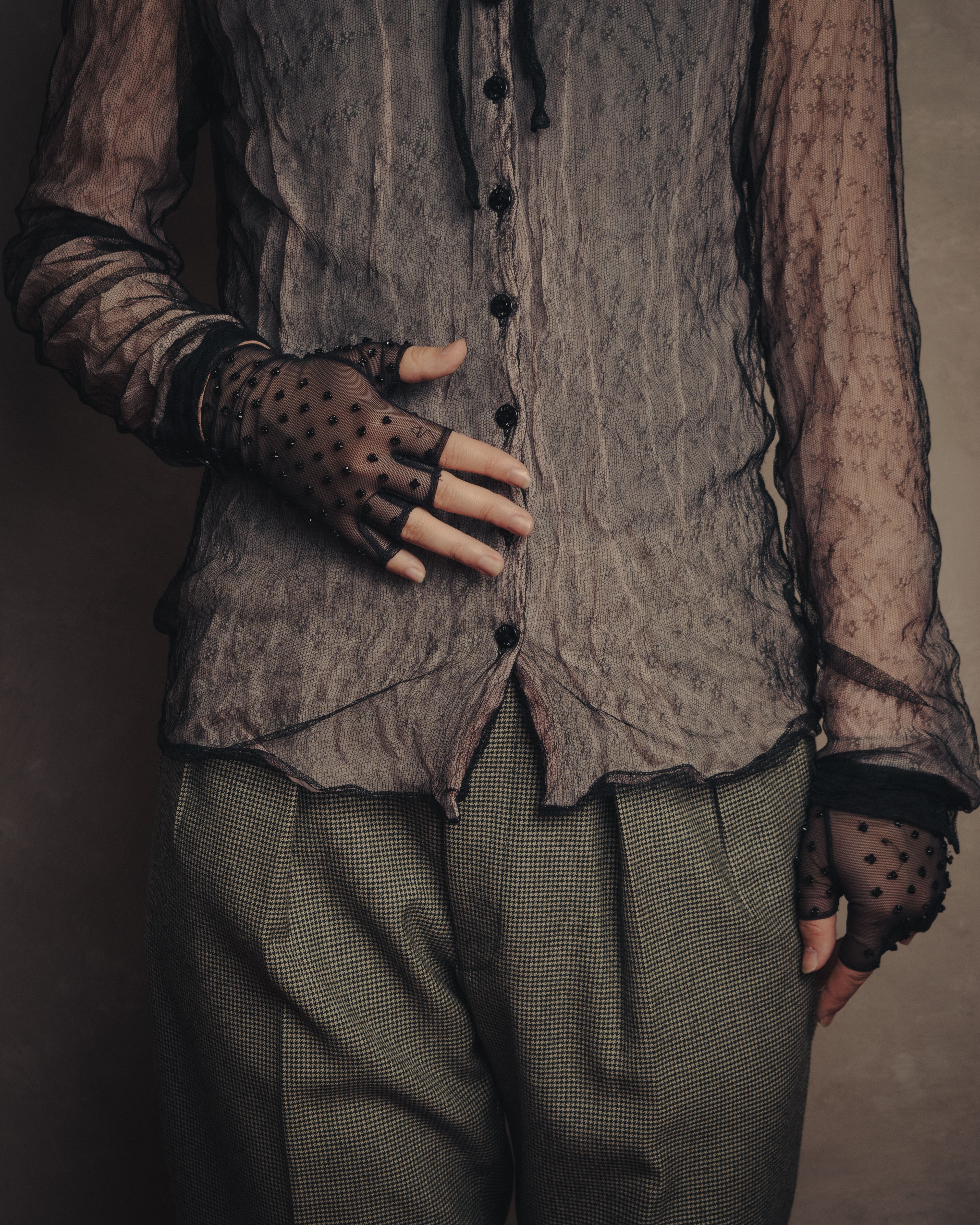 -SPECIAL- “CHANEL” 2014-2019 Sheer lace bow blouse