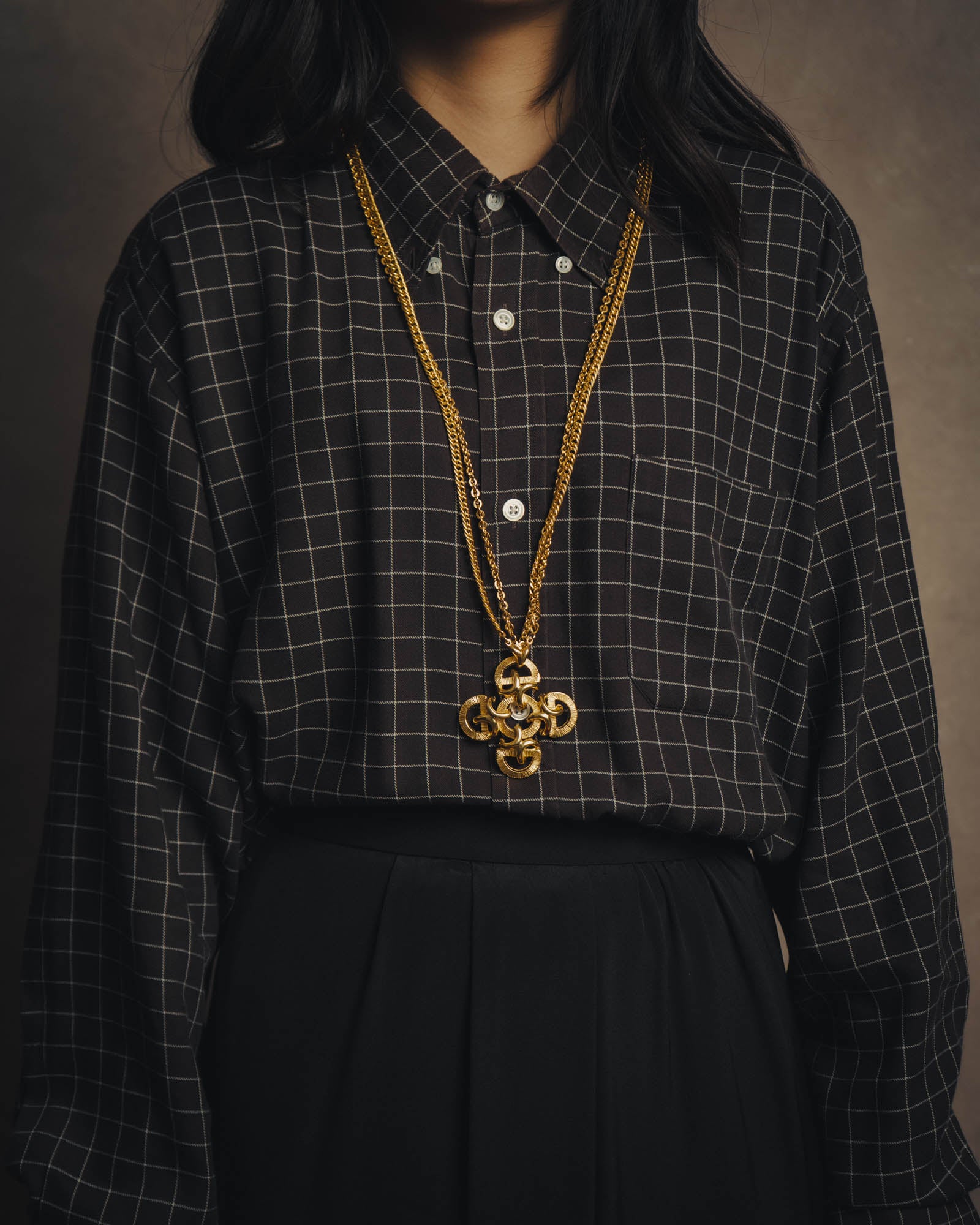 -SPECIAL- “Lucien Piccard” 70’s-80’s Gold tone cross pendant necklace