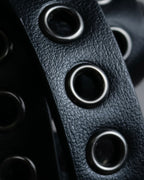 "Christian Dior" Countless eyelet design leather belt