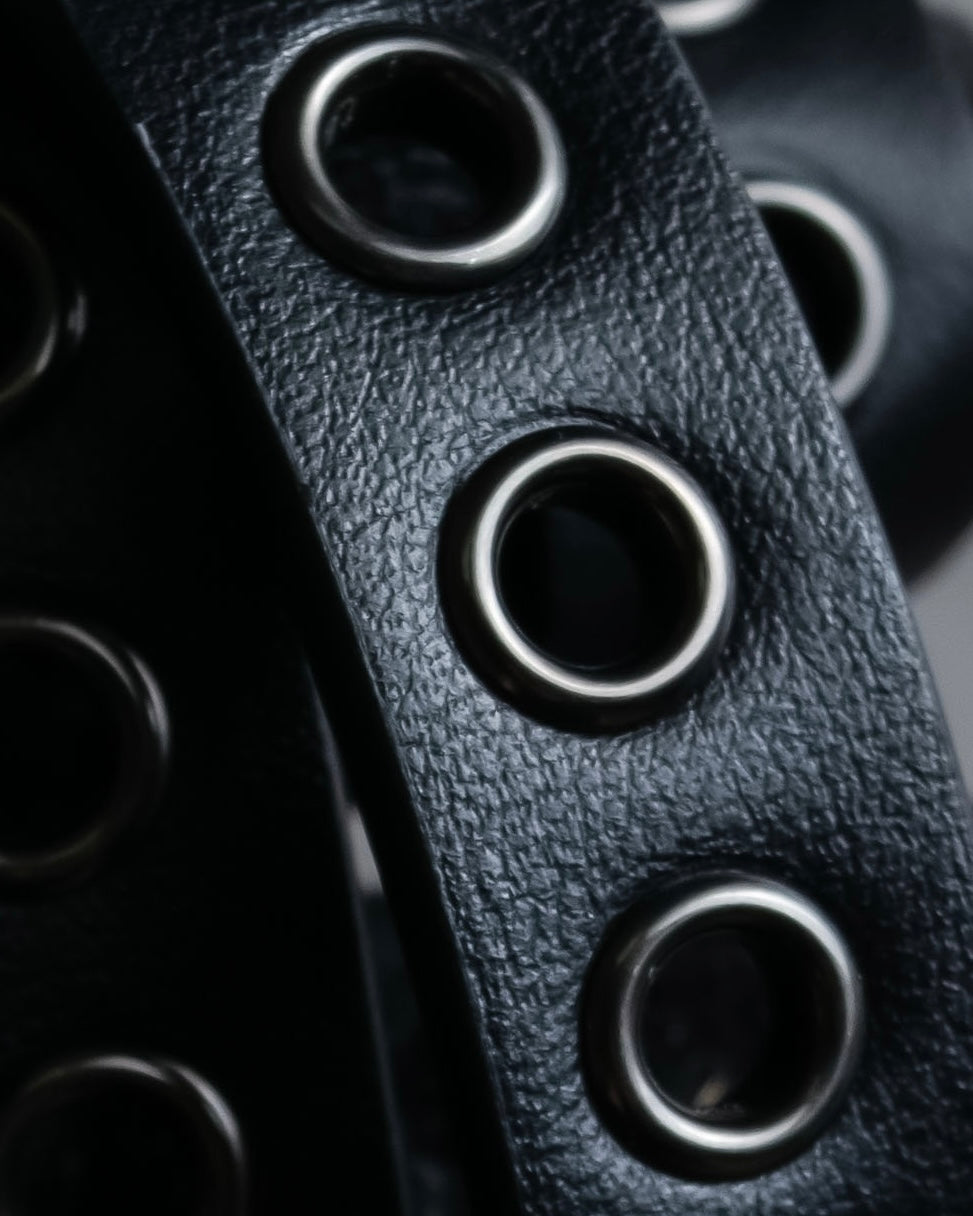"Christian Dior" Countless eyelet design leather belt