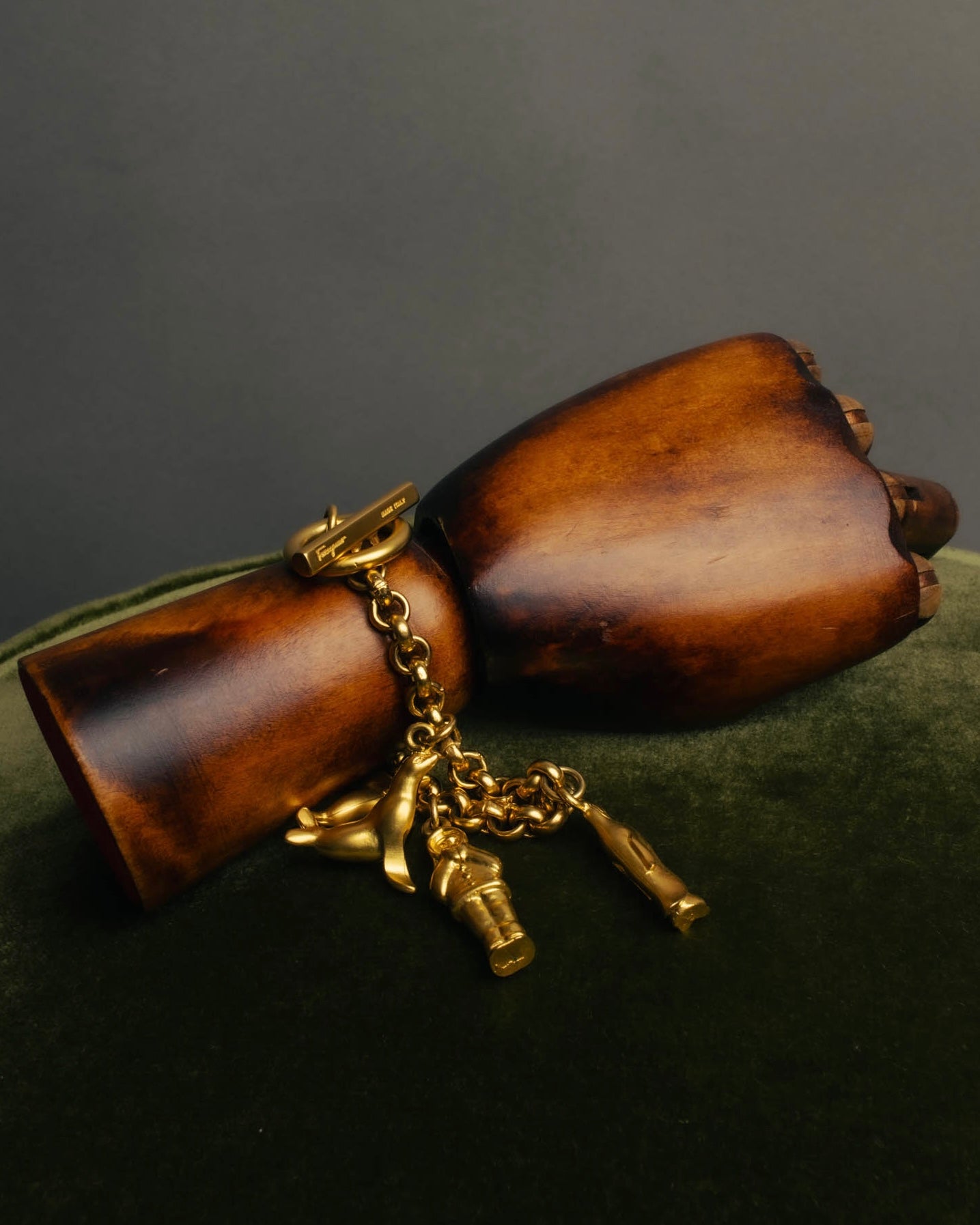 "Salvatore Ferragamo" 80's-90's Playful winter charm bracelet