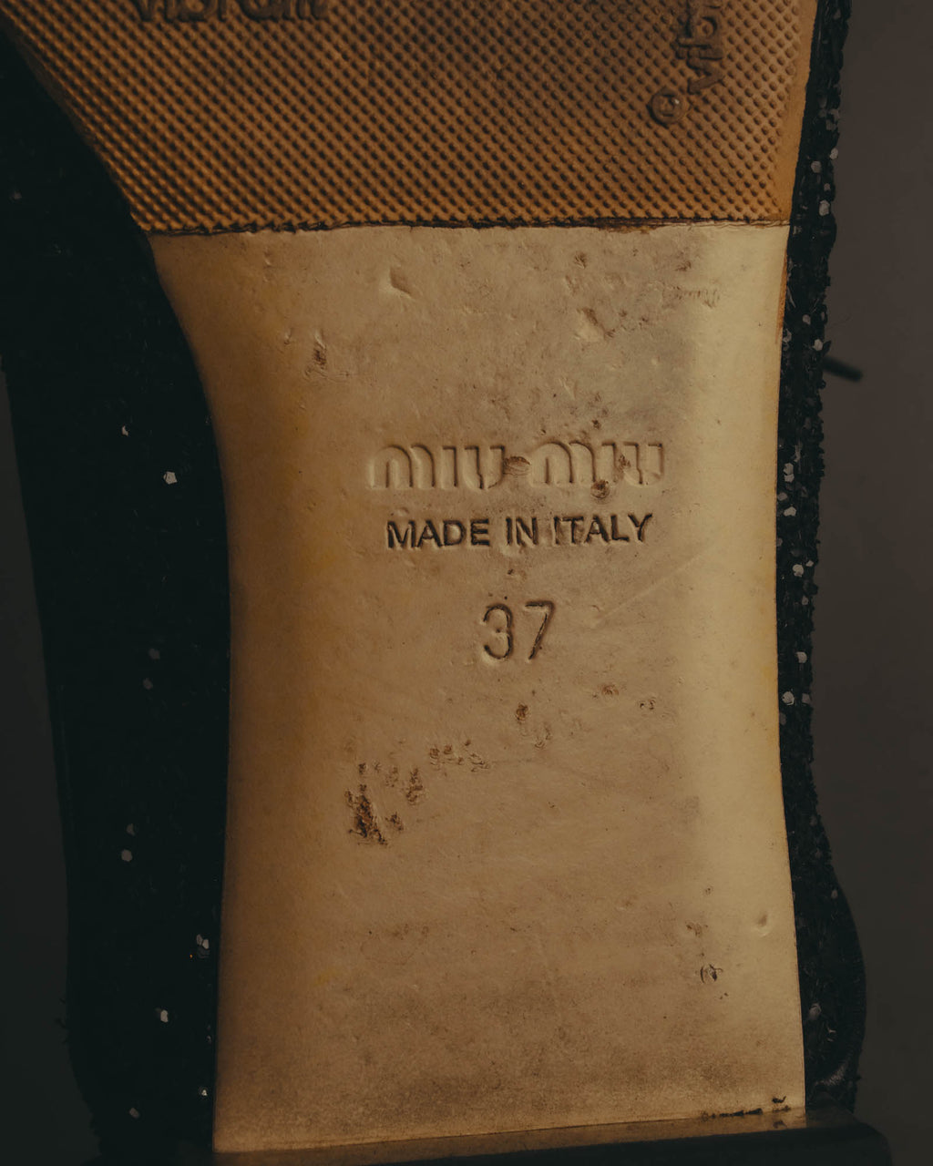 "Miu Miu" 2010's Embellished glitter lace-up oxford shoes