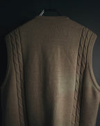"Christian Dior" 90’s cable knit＆suede panel vest