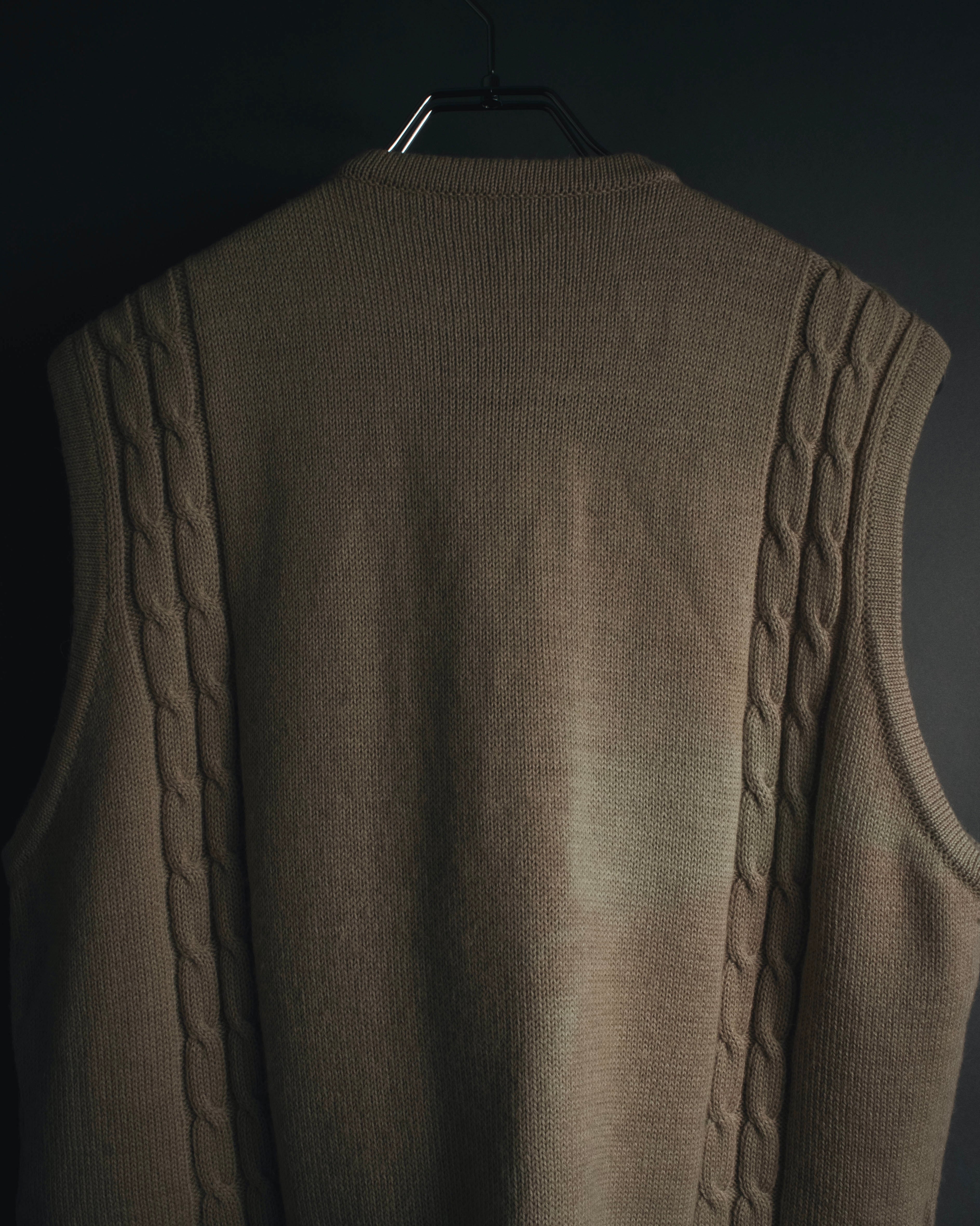 "Christian Dior" 90’s cable knit＆suede panel vest