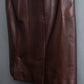 "Hermes by Gaultier" Round Pocket Wine Red Leather Skirt