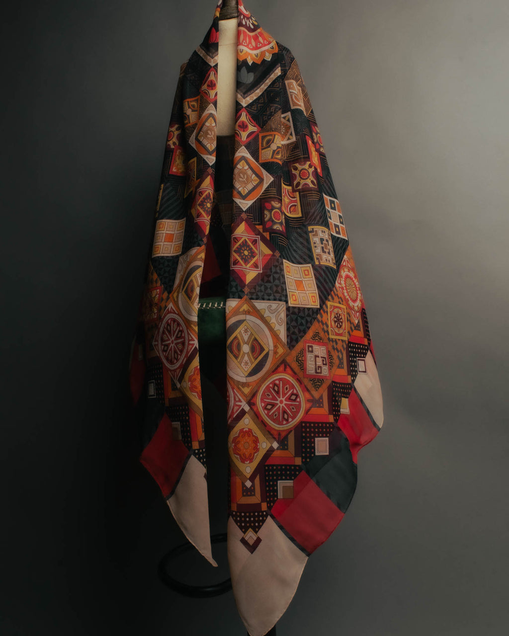 "Salvatore Ferragamo" 2010's Geometric tribal print silk scarf