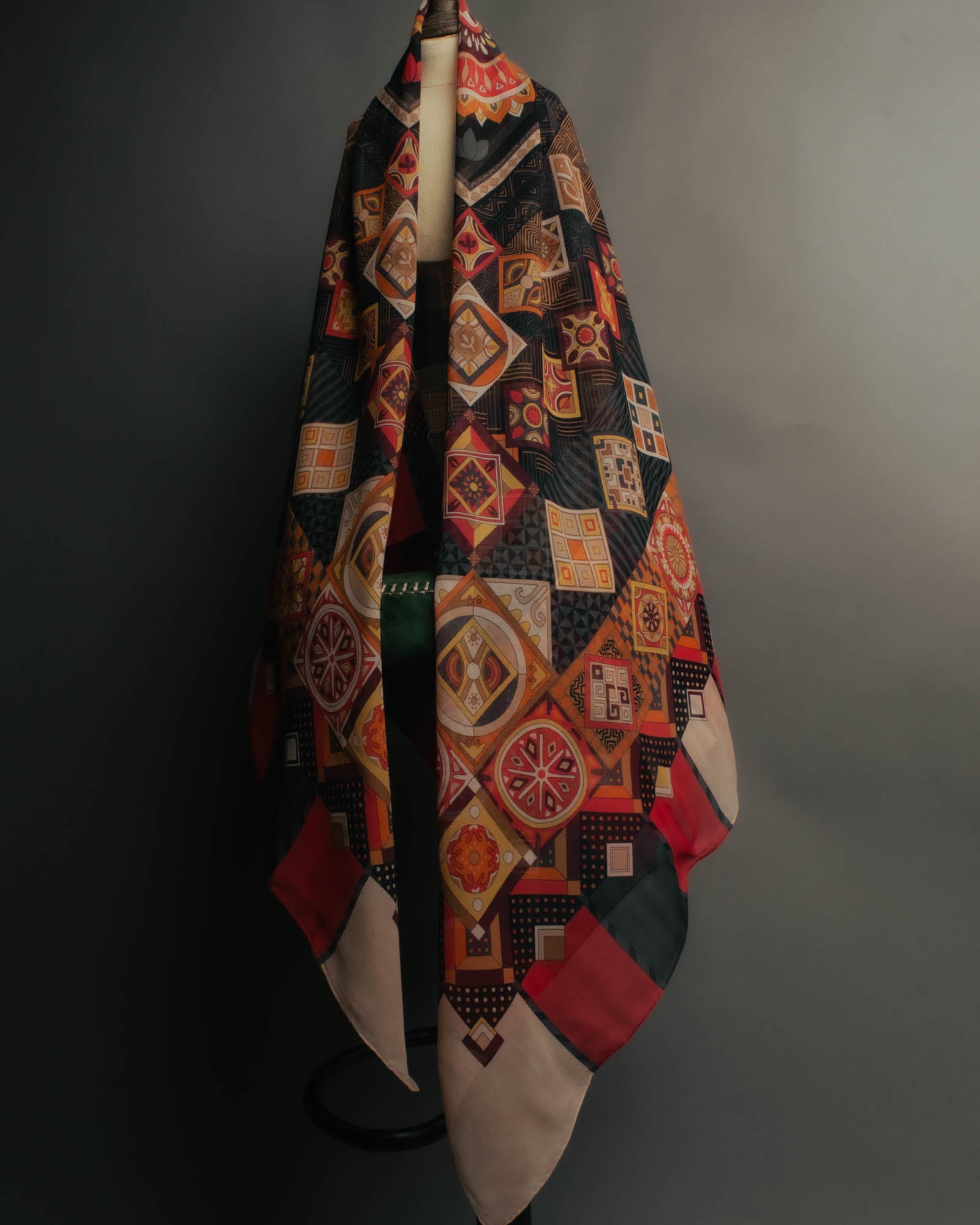 "Salvatore Ferragamo" 2010's Geometric tribal print silk scarf